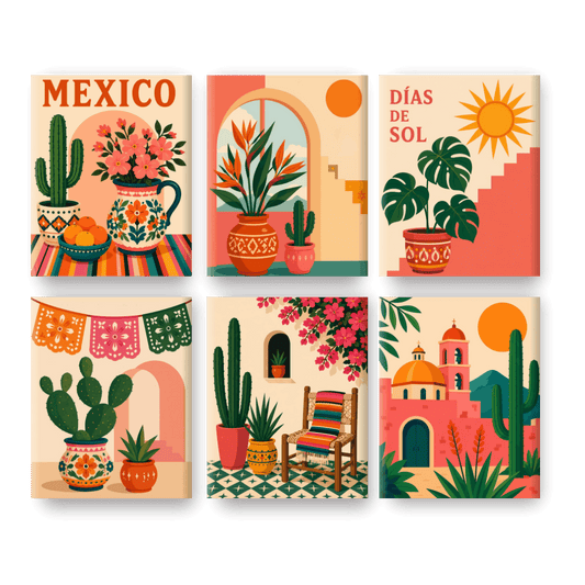 6 Mini Paintings | Días de Sol Set