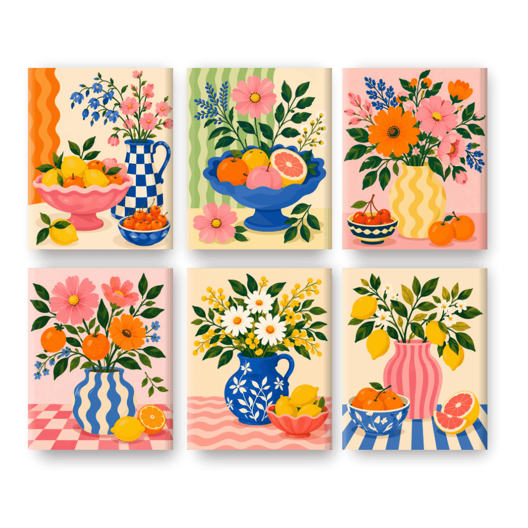 6 Mini Paintings | Citrus Bloesem Set