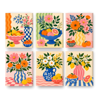 6 Mini Paintings | Citrus Bloesem Set