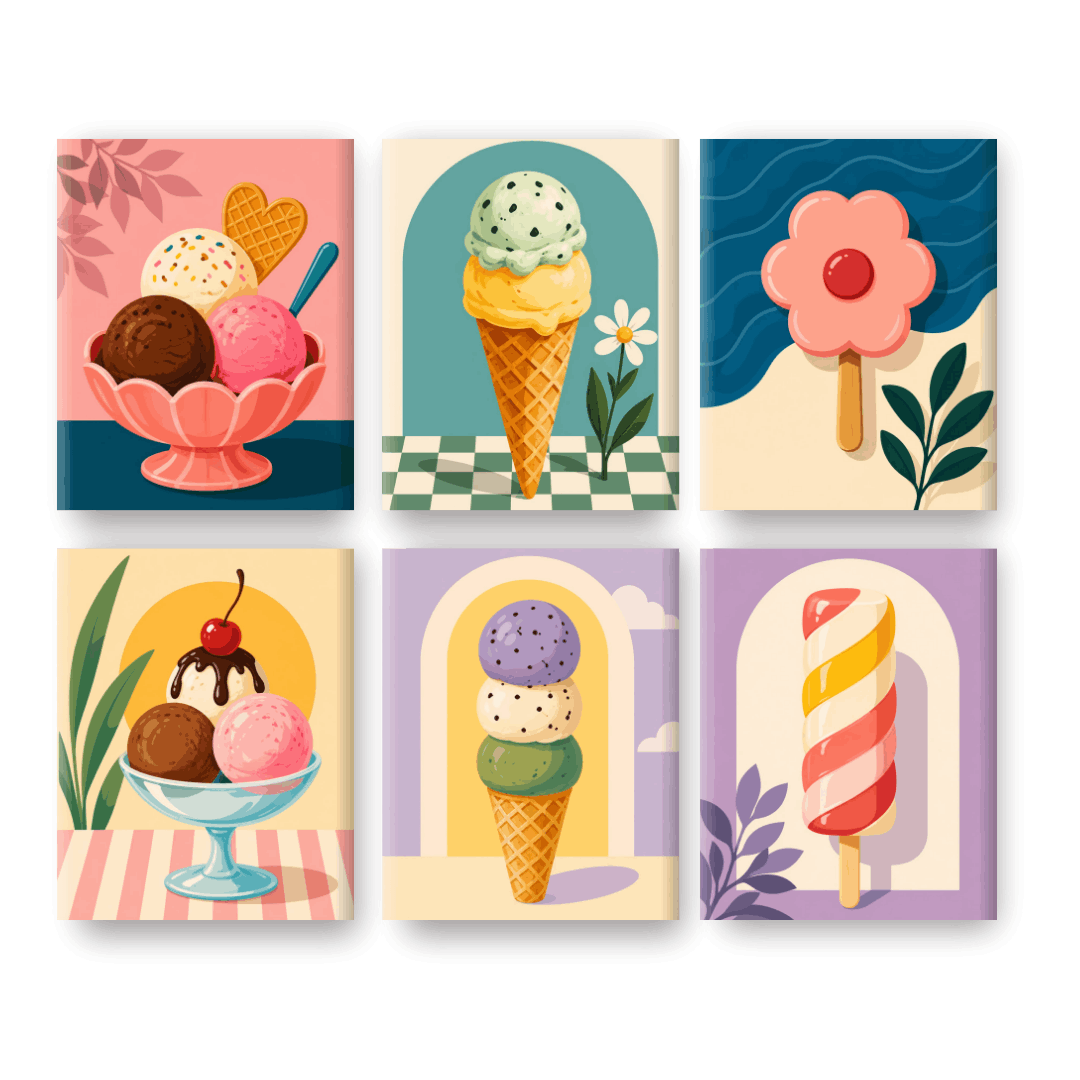 6 Mini Paintings | IJslollie Set
