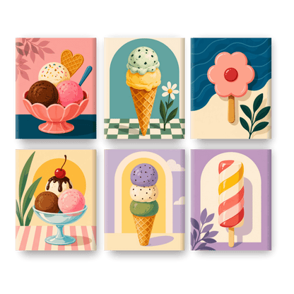 6 Mini Paintings | IJslollie Set