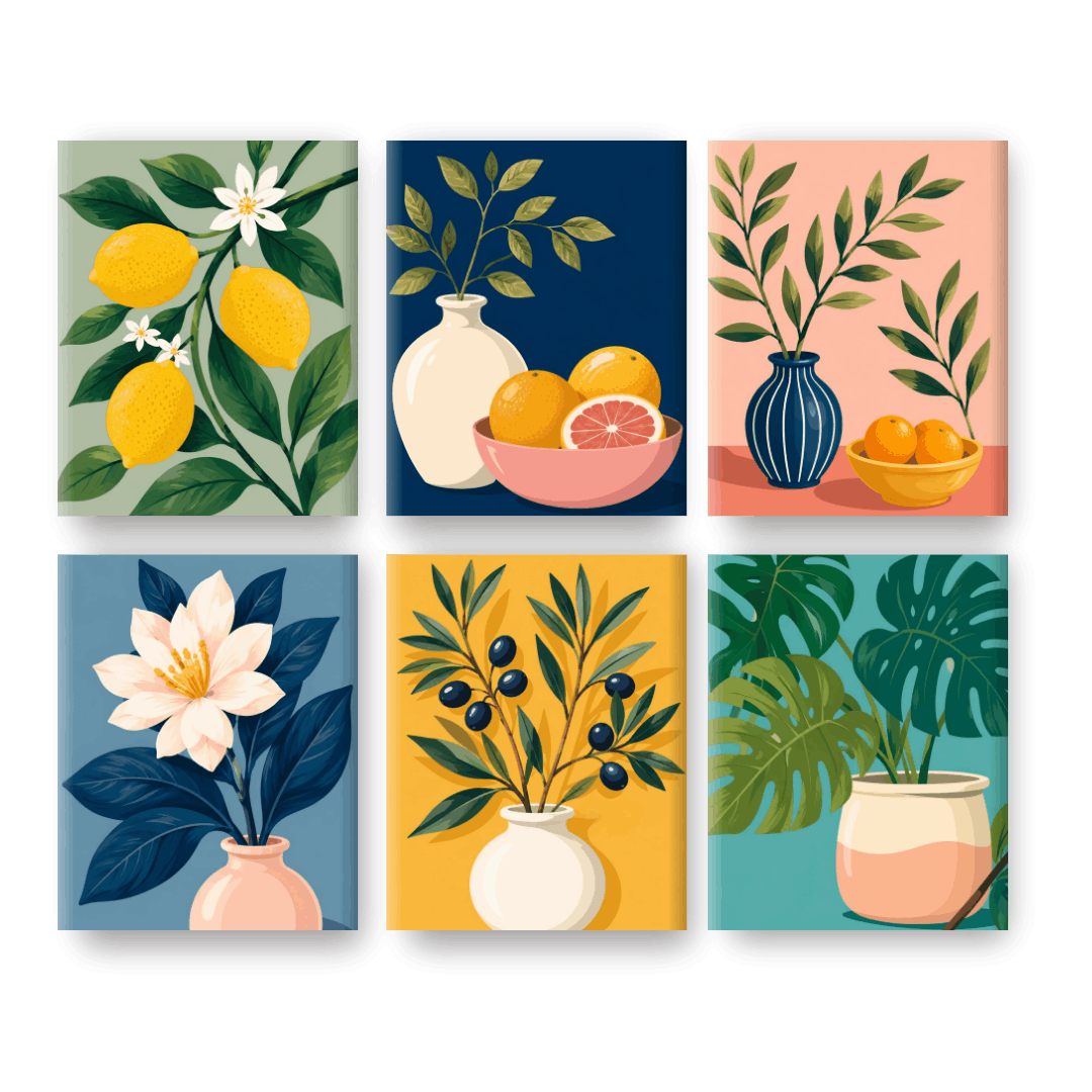 6 Mini Paintings | Olijftak Set