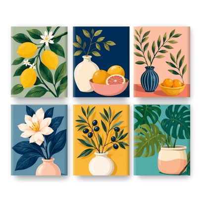 6 Mini Paintings | Olijftak Set