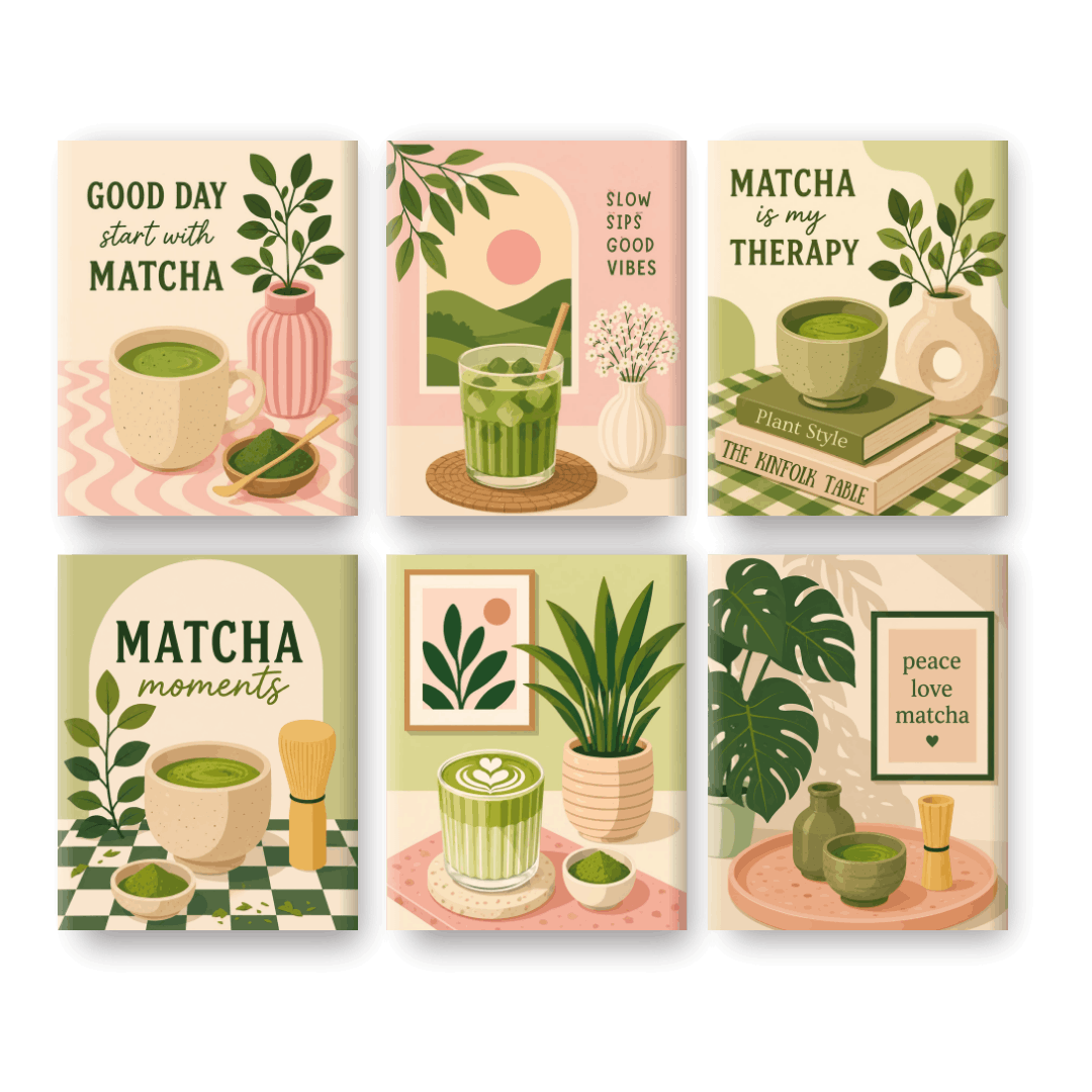 6 Mini Paintings | Matcha Therapie Set