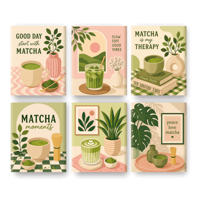 6 Mini Paintings | Matcha Therapie Set