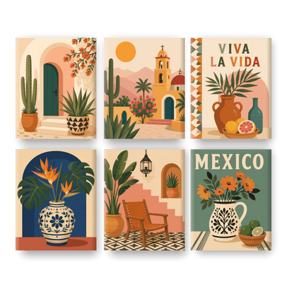 6 Mini Paintings | Viva La Vida Set - Schilder Op Nummers