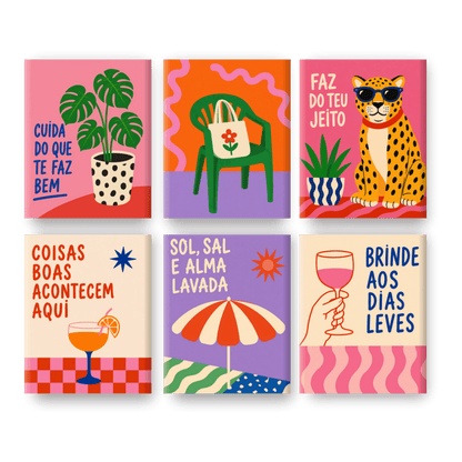 6 Mini Paintings | Zon Zout & Ziel Set