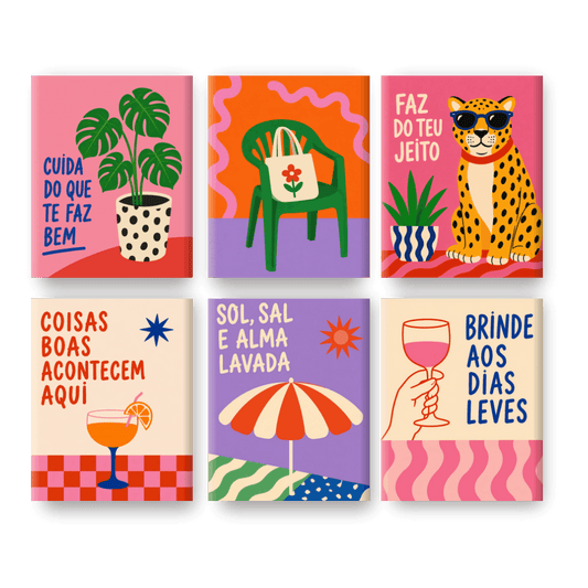 6 Mini Paintings | Zon Zout & Ziel Set