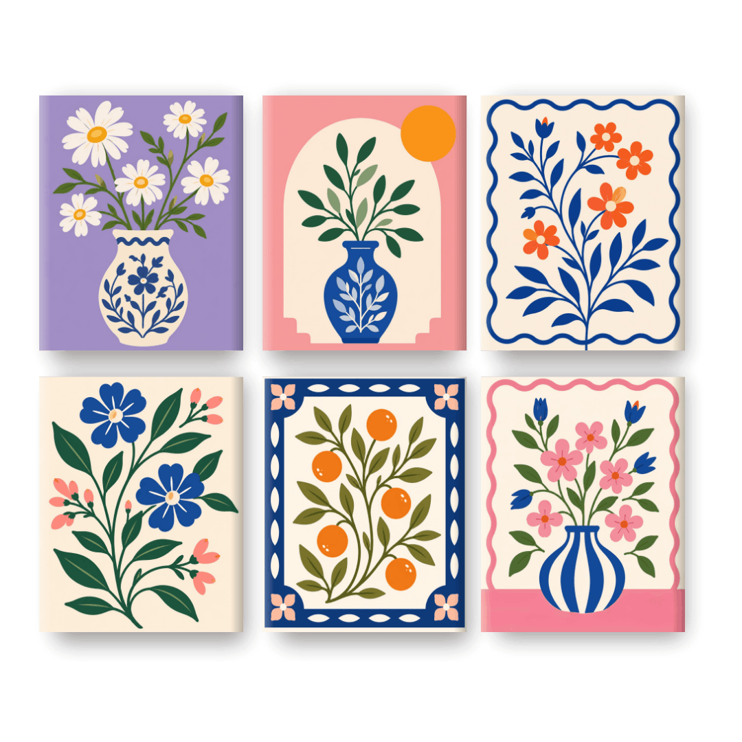 6 Mini Paintings | Wit Madeliefje Set