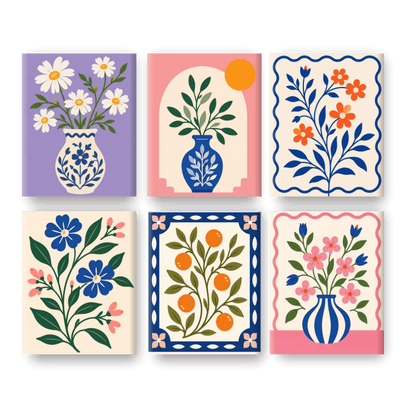 6 Mini Paintings | Wit Madeliefje Set