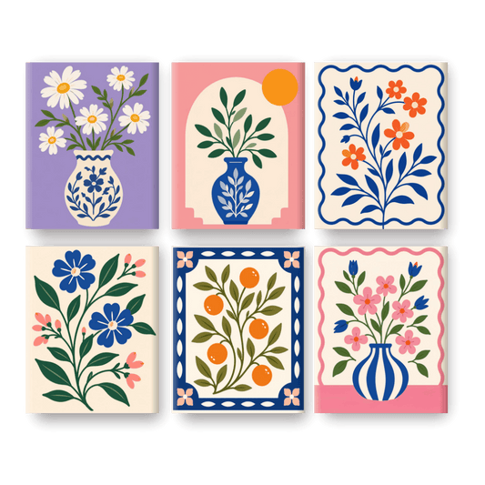 6 Mini Paintings | Wit Madeliefje Set