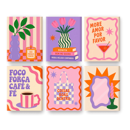6 Mini Paintings | Coisas Boas Set - Schilder Op Nummers