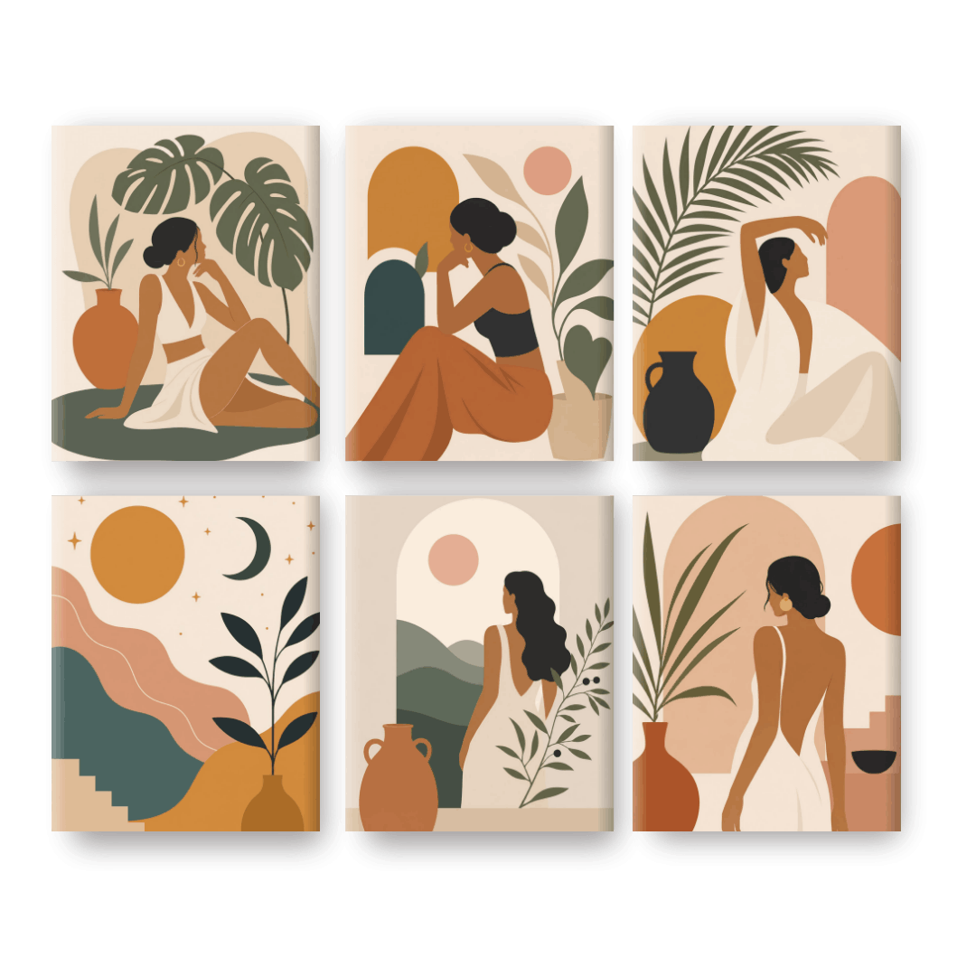6 Mini Paintings | Terra Godin Set - Schilder Op Nummers