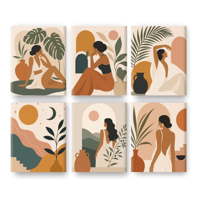 6 Mini Paintings | Terra Godin Set - Schilder Op Nummers