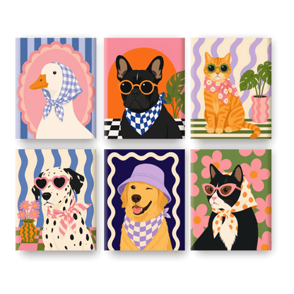 6 Mini Paintings | Fancy Dalmatier Set