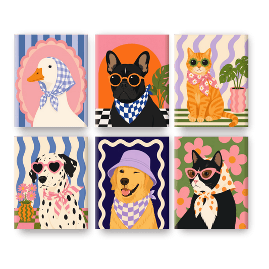 6 Mini Paintings | Fancy Dalmatier Set
