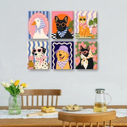 6 Mini Paintings | Fancy Dalmatier Set