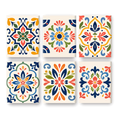 6 Mini Paintings | Marokkaanse Tegels Set