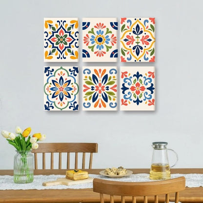 6 Mini Paintings | Marokkaanse Tegels Set