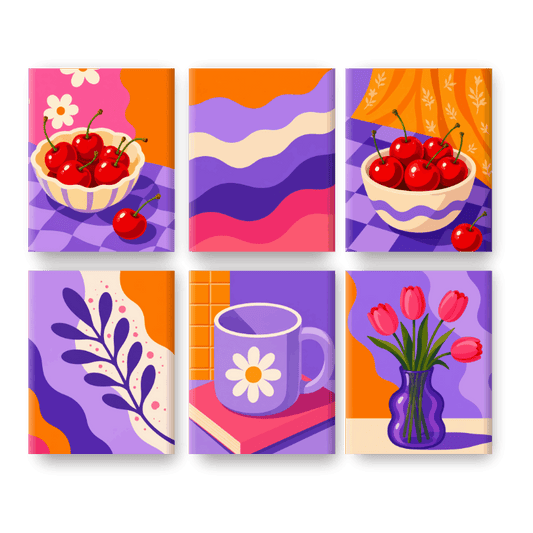 6 Mini Paintings | Zoete Kers Set