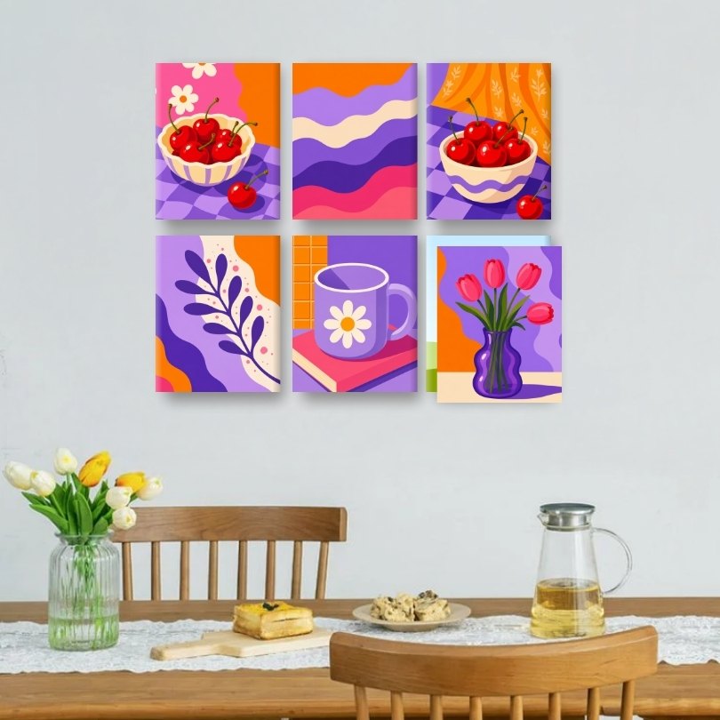 6 Mini Paintings | Zoete Kers Set