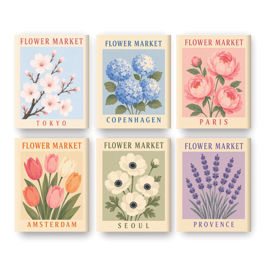6 Mini Paintings | Mooie Bloemenmarkt Set