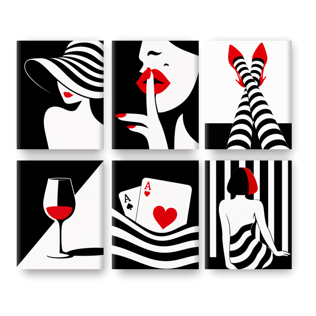 6 Mini Paintings | Chic & Gedurfd Set