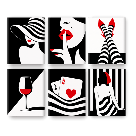 6 Mini Paintings | Chic & Gedurfd Set