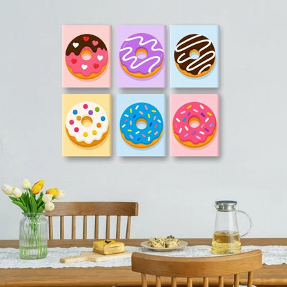 6 Mini Paintings | Donut Feest Set