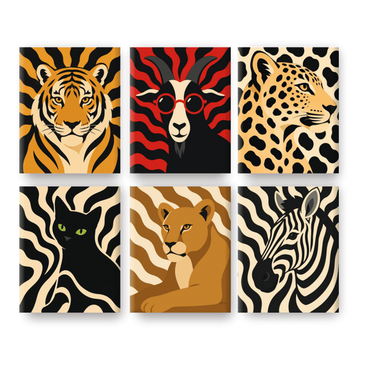 6 Mini Paintings | Dierentuin Patronen Set