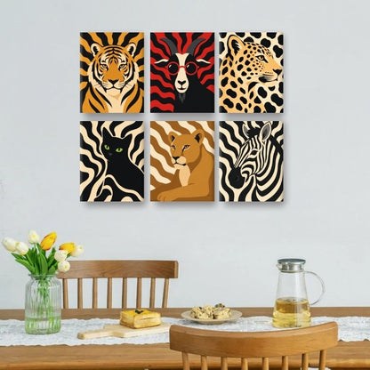 6 Mini Paintings | Dierentuin Patronen Set