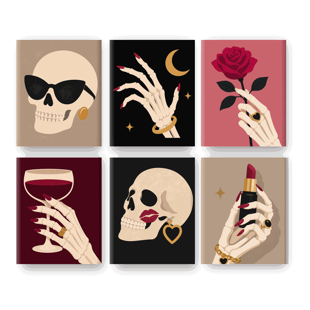 6 Mini Paintings | Gothic Glam Set