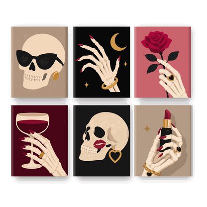 6 Mini Paintings | Gothic Glam Set