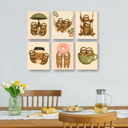 6 Mini Paintings | Luiaard Vrienden Set