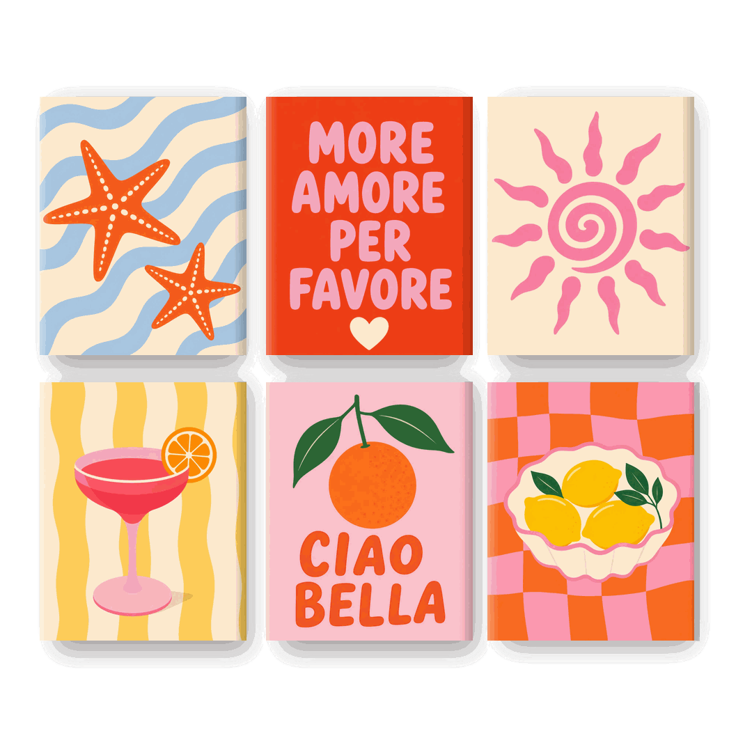 6 Mini Paintings | Zeester Golven Set - Schilder Op Nummers