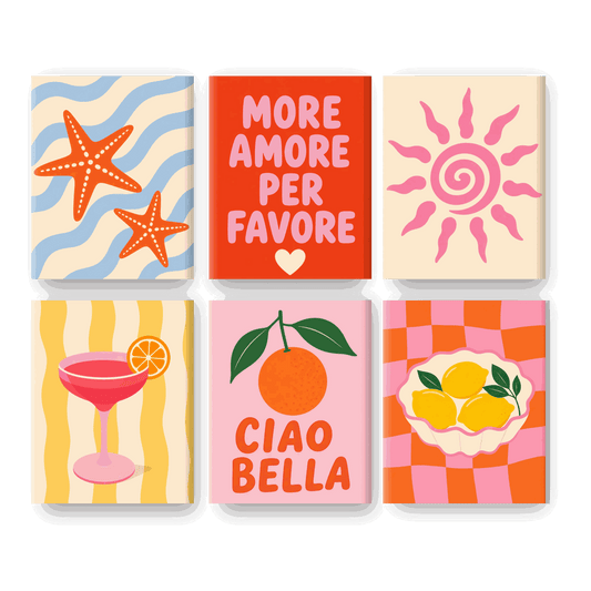 6 Mini Paintings | Zeester Golven Set - Schilder Op Nummers