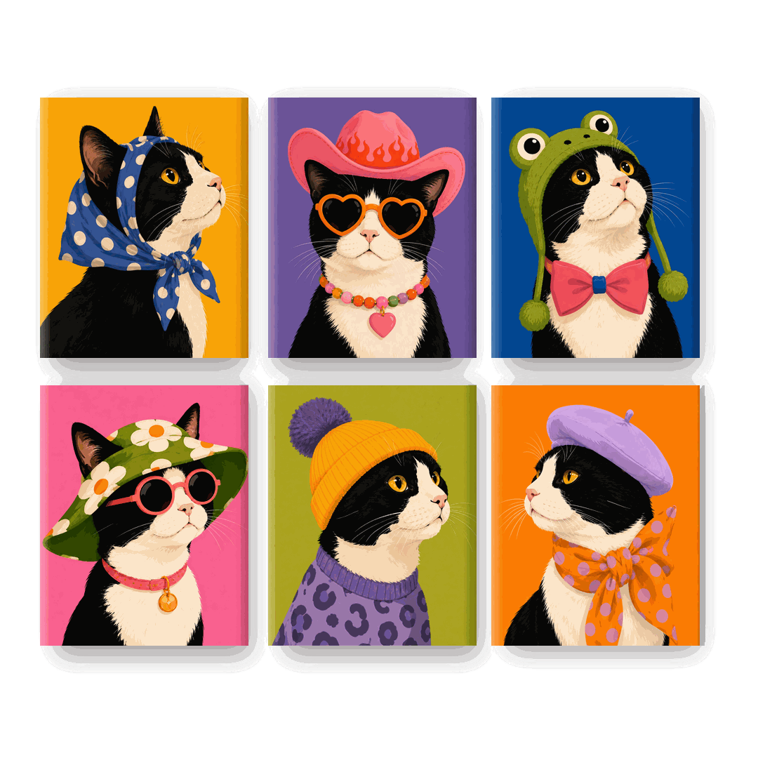 6 Mini Paintings | Fancy Kat Set