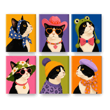 6 Mini Paintings | Fancy Kat Set