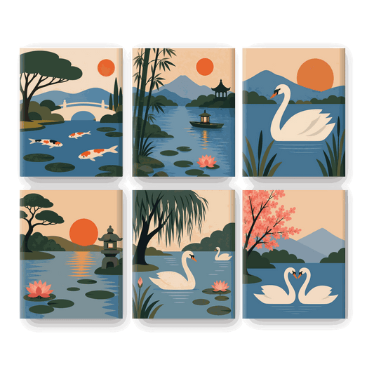 6 Mini Paintings | Koi Tuin Set