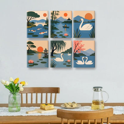 6 Mini Paintings | Koi Tuin Set