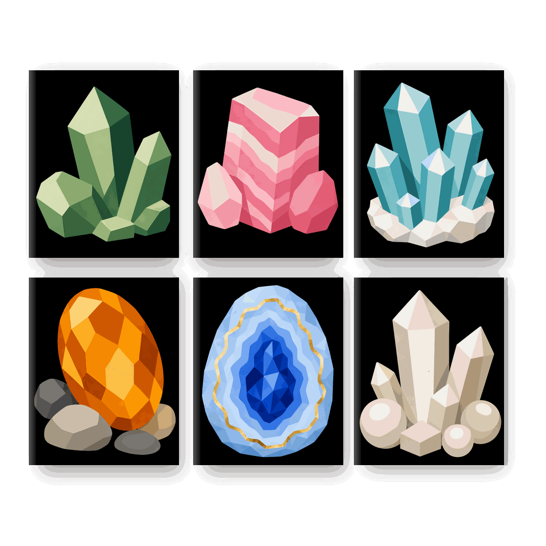 6 Mini Paintings | Kristallen Set