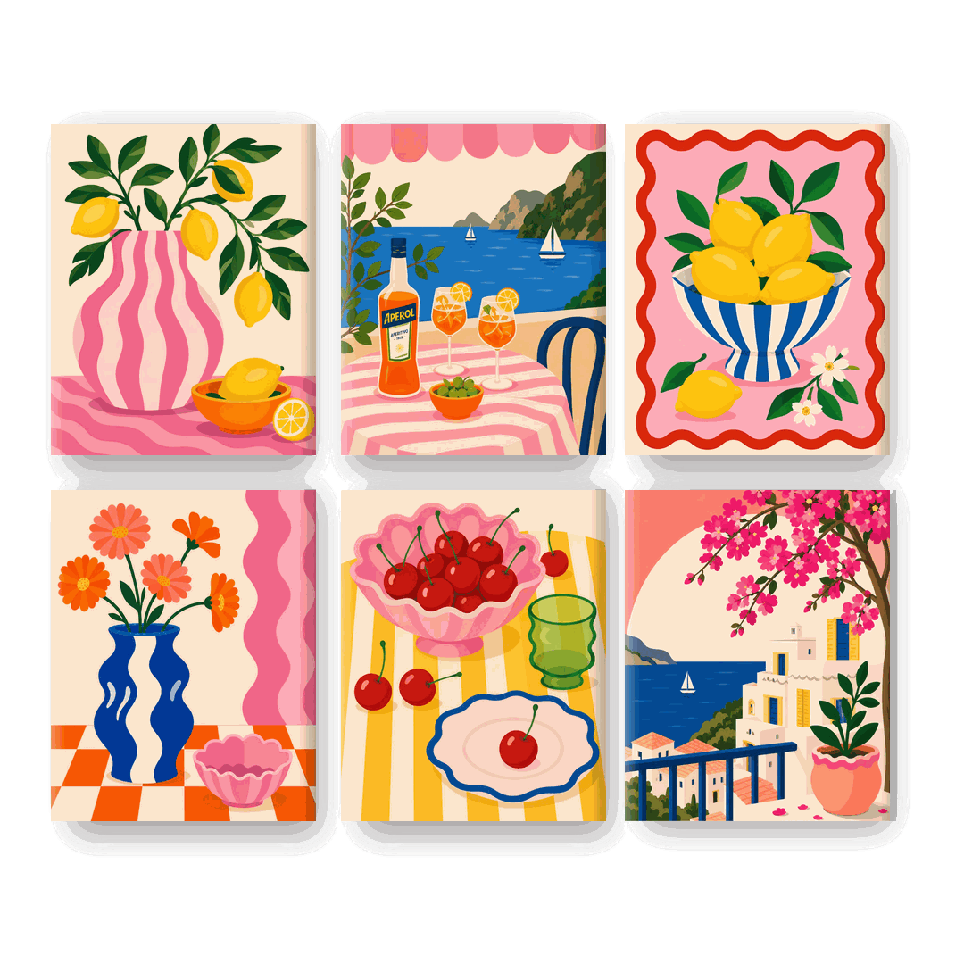 6 Mini Paintings | Citroenboom Set