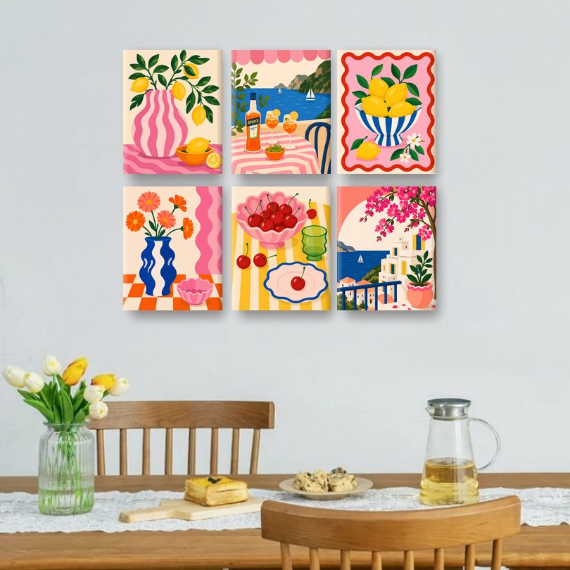6 Mini Paintings | Citroenboom Set