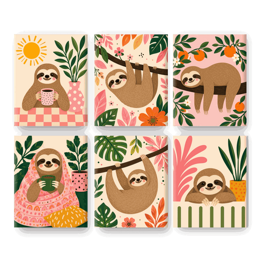 6 Mini Paintings | Ochtend Luiaard Set
