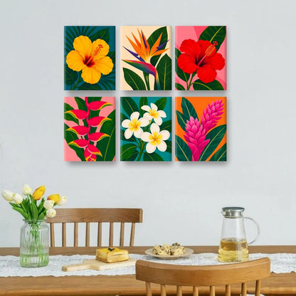6 Mini Paintings | Hibiscus Set