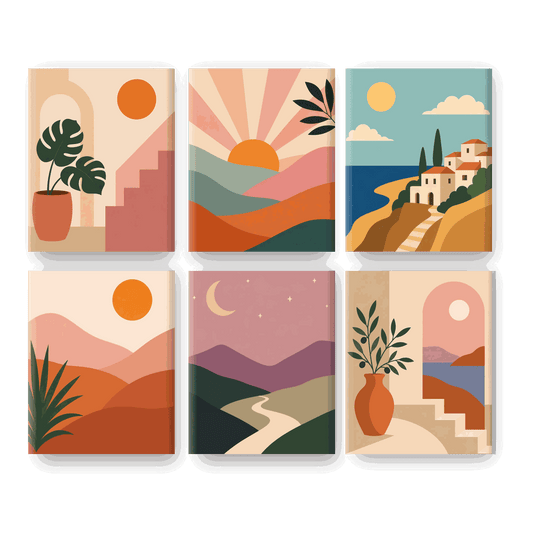 6 Mini Paintings | Monstera Thuis Set