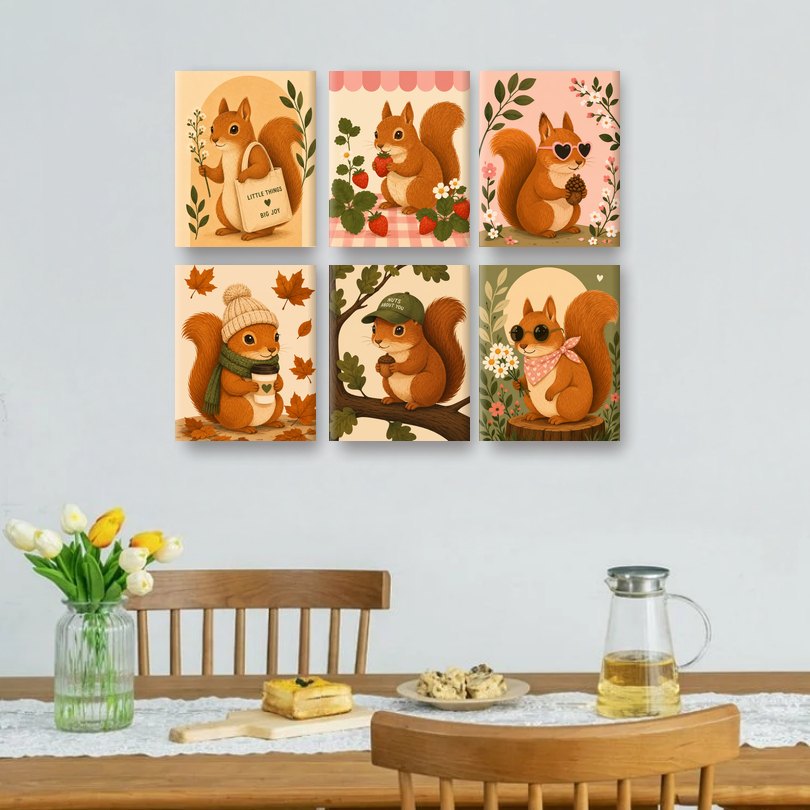 6 Mini Paintings | Klein Eekhoorntje Set