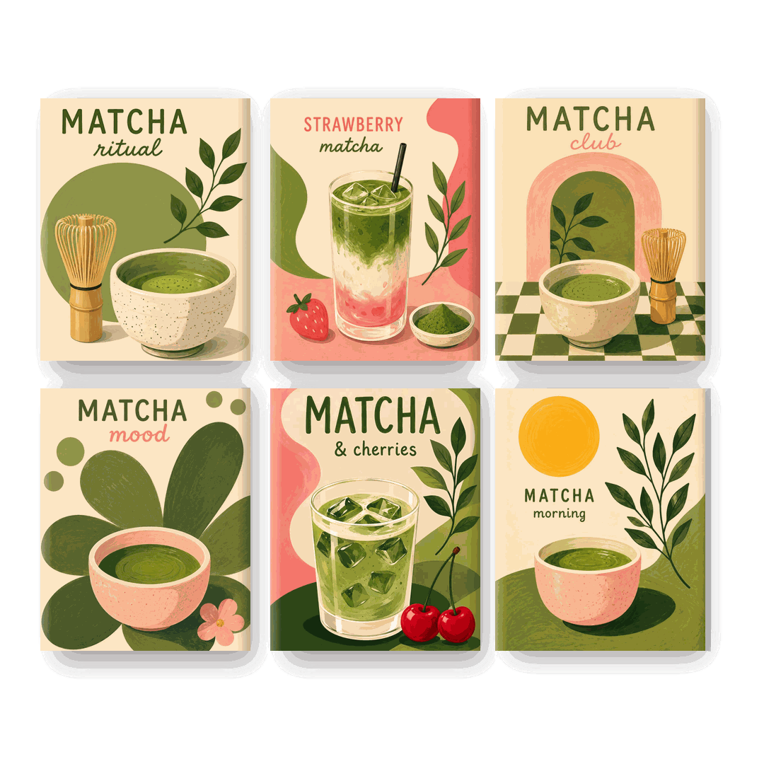 6 Mini Paintings | Matcha Ritueel Set