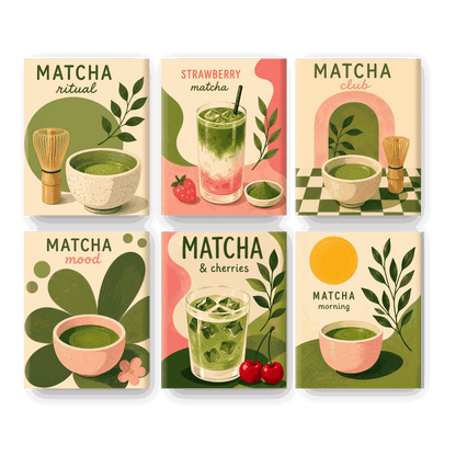 6 Mini Paintings | Matcha Ritueel Set