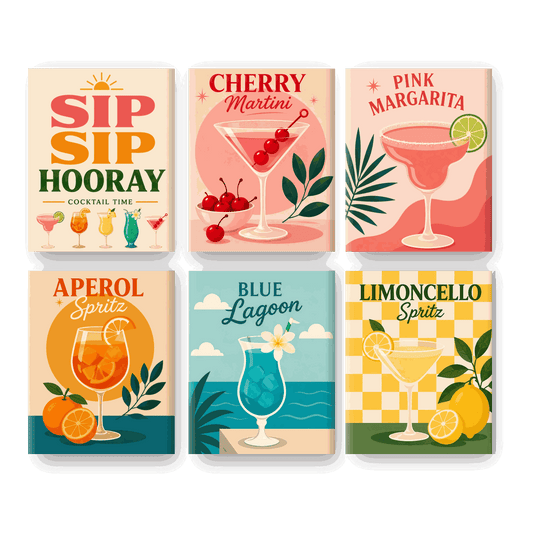 6 Mini Paintings | Sip Sip Hooray Set